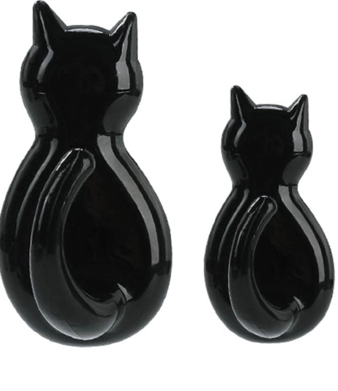Gancho adesivo 2 peças   gatos pretos 